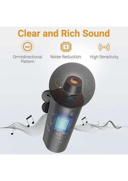 IPHONE15 (Usb C)/android Telefon/tablet Için Kablosuz Yaka Yaka Mikrofon, Akülü Kondenser Klipsli Mikrofon, Mini Mikrofon, Video, Röportaj, Vlog, Youtube, Kayıt-M6 Için Tip C Alıcısı modelleri