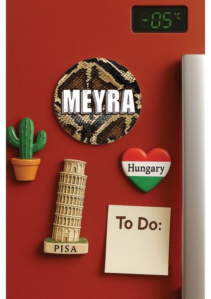 Kişiye Özel Isim Yazılı Mutfak ve Ofis Için Yuvarlak Beyaz Buzdolabı Magnet Jumbo Boy DIZAYN35