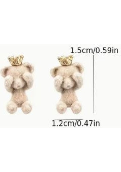 Taçlı Ayıcık Küpe modelleri