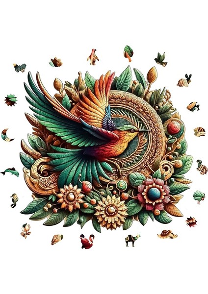 - Ahşap Puzzle Yetişkinler Için - Sinek Kuşu Benzersiz Parçalı Puzzle - 250 Parça Ahşap Yapboz - Yapıştırıcı Folyo Dahil - Dekoratif Ahşap Puzzle - 29X28 cm - Wz-19