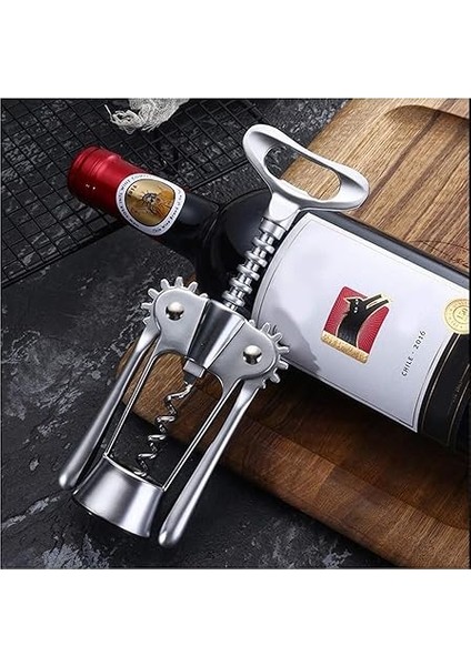 Açacağı - Çok Işlevli Çinko Alaşım Kırmızı Şarap ve Bira Şişesi Açacağı, Tirbuşon Mantar Çektirme, Ev ve Bar Kullanımı Için Gümüş Renk modelleri