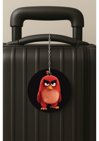 Angry Desenli Uv Baskılı Pleksi Bavul Etiketi Seyahat Tatil Valiz Etiketi