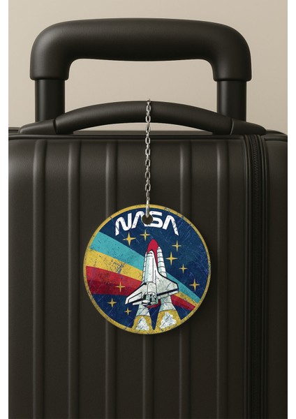 Nasa Desenli Uv Baskılı Pleksi Bavul Etiketi Seyahat Tatil Valiz Etiketi