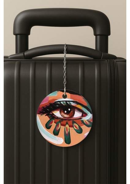 Art Deko Desenli Uv Baskılı Pleksi Bavul Etiketi Seyahat Tatil Valiz Etiketi