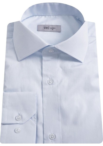 Buz Mavi Comfort Fit Uzun Kol Gömlek