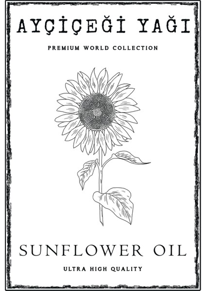 Zeytinyağı ve Ayçiçek Yağı Etiketi 2 Adet Yağdanlık Etiketi 7X10 cm Seçenekli modelleri