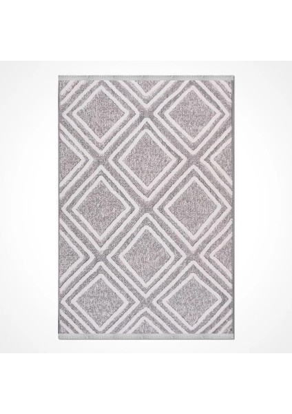 Muhana Geometrik Gri Polyester Pamuk Tabanlı Makine Halısı fiyatları