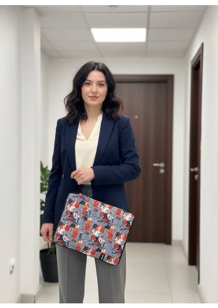 Çok Bölmeli, Kedi Desenli Samsung Galaxy Tab S9+ / S9 Fe+ / S7 Fe ile Uyumlu 12.4" Tablet Çantası fırsatları