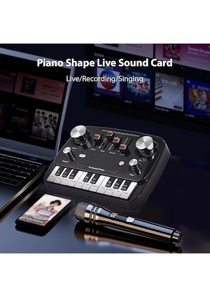 Gürültü Azaltma Çipi ile Ses Kartı, 1000 Mah Batarya Kapasitesi, 3.5mm Plug, 12 Seviye Elektrikli Ses, 11 Farklı Ses Efekti, 8 Efekt Modu, 5V/2A Şarj, Cep Telefonları ve Bilgisayarları Desteği, Me modelleri