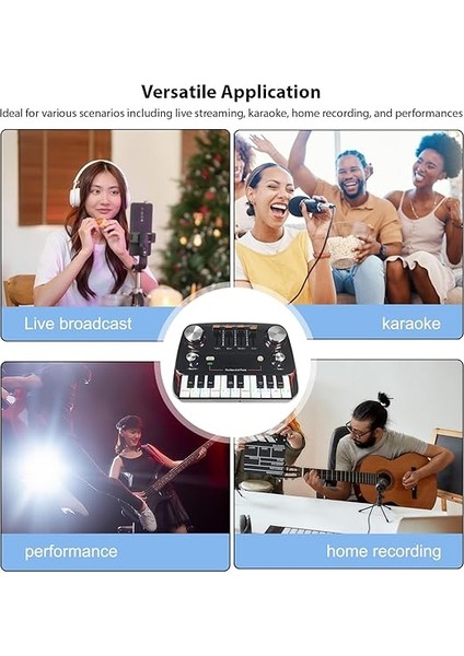 Gürültü Azaltma Çipi ile Ses Kartı, 1000 Mah Batarya Kapasitesi, 3.5mm Plug, 12 Seviye Elektrikli Ses, 11 Farklı Ses Efekti, 8 Efekt Modu, 5V/2A Şarj, Cep Telefonları ve Bilgisayarları Desteği, Me indirimleri