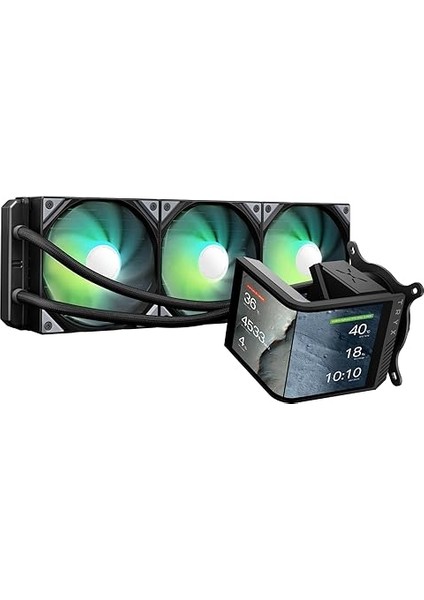 Panorama Se 360 Argb 360MM Aıo Dönebilen 6.5 '' Amoled Kavisli Ekran 3D Anamorfik Etkisi Özelleştirilebilir Aıo Soğutucu 360MM Asetek Adela 280 W Tdp Argb Fan Intel Lga 1851/1700/1200/115X Amd