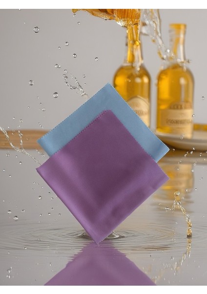 Aliva's Premium Mikrofiber Cam ve Ayna Bezi- Sihirli Temizlik Bezi - 40 x 40 cm Mor ve Mavi Renk 2 Adet fırsatları