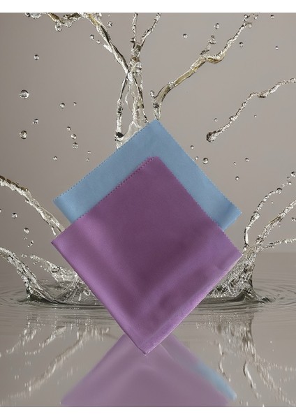 Aliva's Premium Mikrofiber Cam ve Ayna Bezi- Sihirli Temizlik Bezi - 40 x 40 cm Mor ve Mavi Renk 2 Adet indirimleri