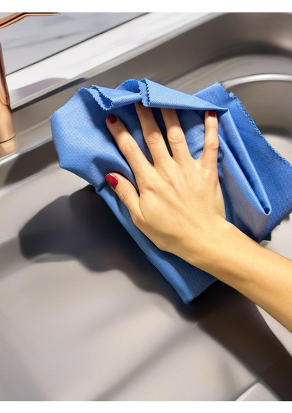 Aliva's Premium Mikrofiber Cam ve Ayna Bezi- Sihirli Temizlik Bezi - 40 x 40 cm Mor ve Mavi Renk 2 Adet