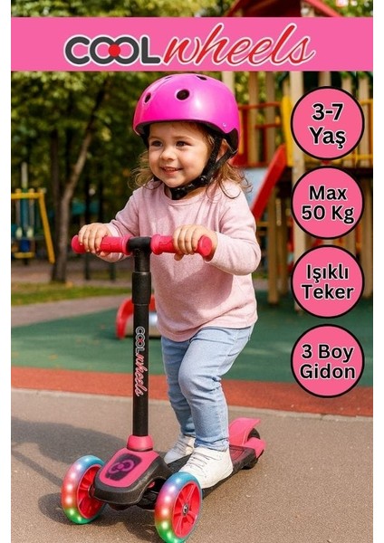 Cool Wheels Twist With Light Işıklı 3 Tekerlekli Scooter - 3-7 Yaş Ayarlanabilir Gidonlu Çocuk Scooterı