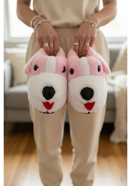 Panduf Hayvan Figürlü Peluş Tüylü Ev Ayakkabısı Yumuşak Taban Ev Botu