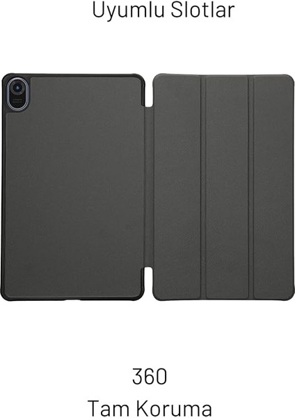 Honor Pad 8 Uyumlu Akıllı Kılıf Pu Deri Standlı Tablet Kılıfı Siyah indirimleri
