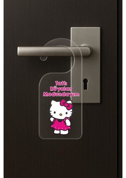 Baskılı Otel Oda Ev Daire Yatak Çocuk Odası Için Desenli Kapı Kolu Askısı Tatlı Rüyalar