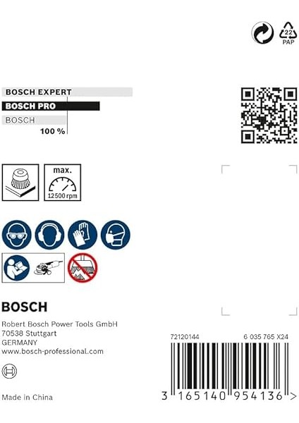 Professional Heavy Örgülü Tencere Fırçası (Metal Için, X-Lock Ø 75 Mm, Ø 125 mm Için), 2608620727 fırsatları