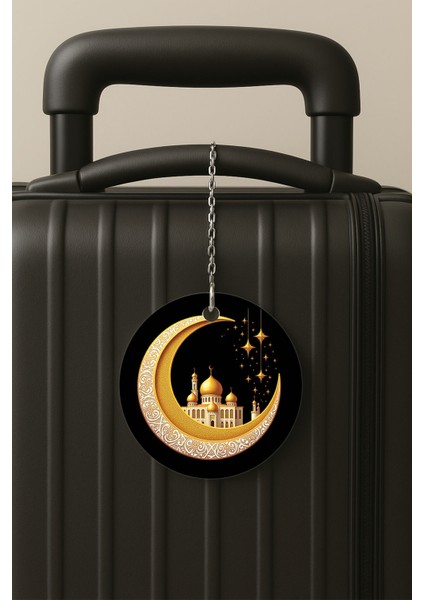 Islamic Desenli Uv Baskılı Pleksi Bavul Etiketi Seyahat Tatil Valiz Etiketi