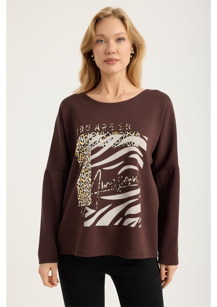 Yaldızlı Leoparlı Bluz