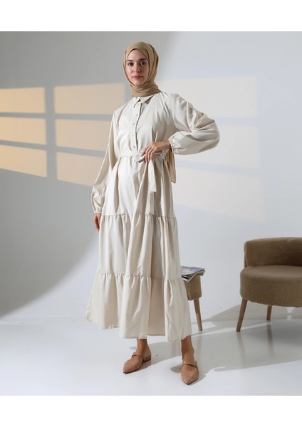 Kadın 100% Pamuk Viskon Desenli Taş Tesettür Elbise modelleri