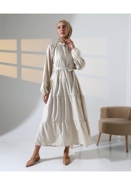 Kadın 100% Pamuk Viskon Desenli Taş Tesettür Elbise fırsatları