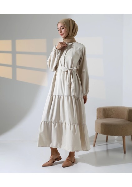 Kadın 100% Pamuk Viskon Desenli Taş Tesettür Elbise indirimleri