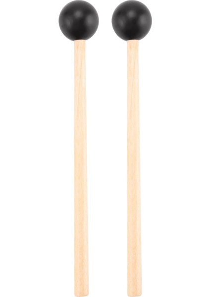 2 Adet Yumuşak Kauçuk Sopa Ahşap Saplı Çan Tokmaklar Glockenspiel Ksilofon Çan Müzik Aletleri Parçaları Siyah