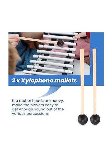 2 Adet Yumuşak Kauçuk Sopa Ahşap Saplı Çan Tokmaklar Glockenspiel Ksilofon Çan Müzik Aletleri Parçaları Siyah modelleri