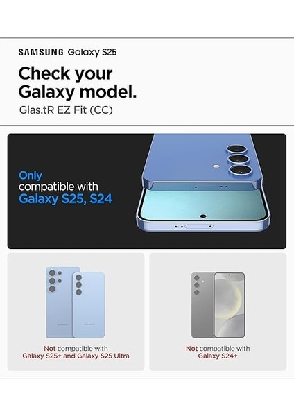 Galaxy S25 / S24 ile Uyumlu Cam Ekran Koruyucu Kolay Kurulum Glas.tr Ez Fit Slim Hd (2 Adet) - AGL07440 fiyatları
