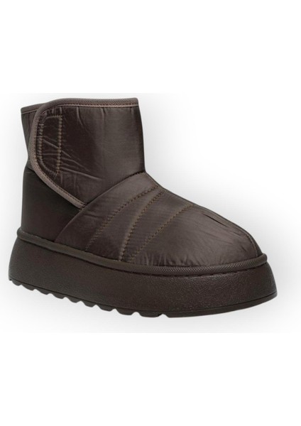 İçi Kürklü Paraşüt Kumaş Cırtlı Kalın Taban Kadın Bot KAHVERENGİ indirimleri