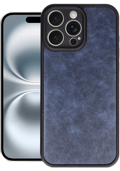 iPhone 16 Pro Kılıf Aras Deri Kapak - Lacivert (K95)
