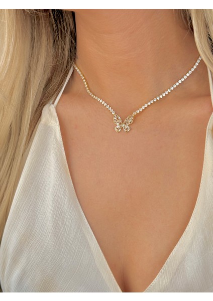 Çelik Dönmeyen Su Yolu Kolye Zirkon Taşlı Kolye modelleri