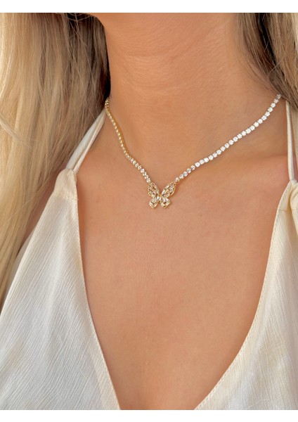 Çelik Dönmeyen Su Yolu Kolye Zirkon Taşlı Kolye fırsatları