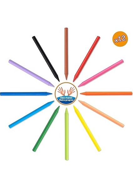 Plastidecor Elleri Kirletmeyen Pastel Boya, 12'li Kutu, Elleri Boyamaz, 30 Aydan Büyük Çocuklar Için Ideal modelleri