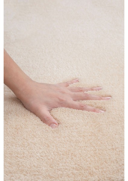 Yıkanabilir Premium Ponpon Saçaklı Kaymaz Taban Post Peluş Banyo Paspası 2'li Takım Bej mt fiyatları