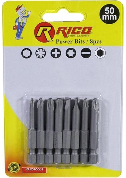 005-KK1130 Yıldız Düz Bits Uç Seti Ph+Pz+Sl 8 Parça 50 mm fiyatları