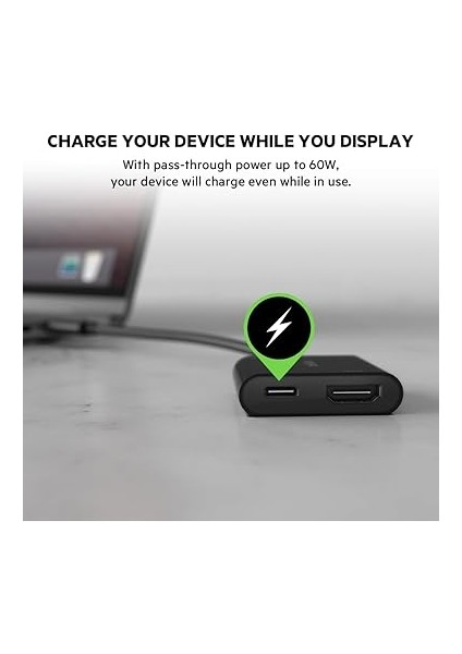 Usb-C-Hdmı Adaptörü Şarj Cihazı AVC002BTBK,4K UHD Videoyu, Bağlı Cihazlar Için 60 W’a Kadar Doğrudan Iletim Gücünü Destekler, Macbook Pro HDMI Adaptörü modelleri