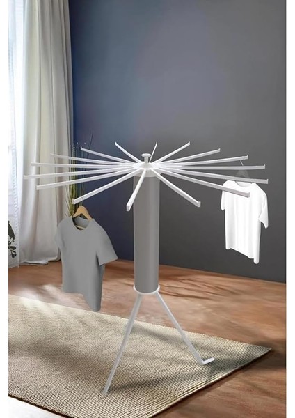 House Plus Hely Açılıp Kapanabilir 360° Dönebilen Kurutmalık Askısı Gri – KRT57058-1