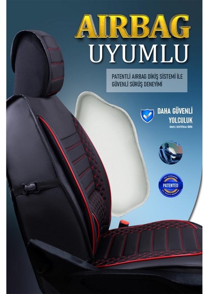 Ford Fusion Deri Oto Koltuk Kılıfı Ön Arka Set Plus Serisi Siyah Kırmızı Scr fırsatları