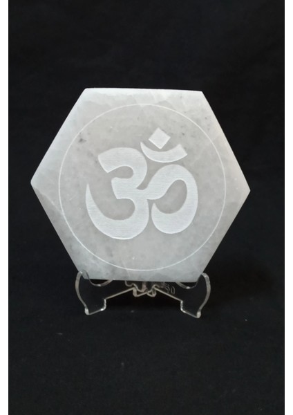 Ohm Sembolü Enerji Yükleyici Beyaz Selenit Altıgen Plaka 58AO modelleri