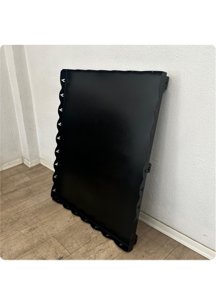 Metal Şömine Soba Altlığı Ayaklı | Siyah Ateş Desenli (100X80CM) modelleri