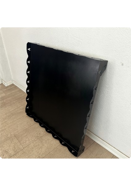 Metal Şömine Soba Altlığı Ayaklı | Siyah Ateş Desenli (100X80CM) indirimleri