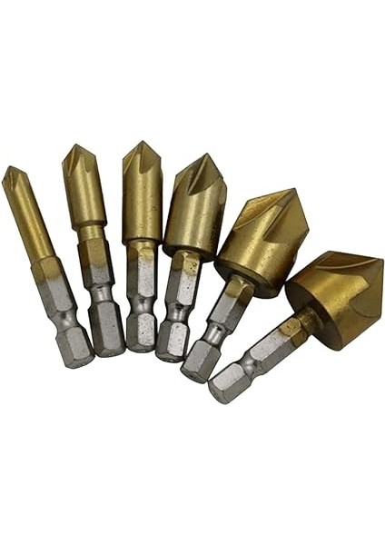 Yiv Açma Aleti 6 Adet Hss Matkap Ucu Seti 90° 6, 8, 9, 12, 16, 19 mm Havşa Uçları indirimleri