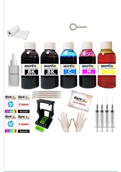 Mertınk Hp 4220 (305) Kartuş Dolum Seti 5 Li Set 5X100ML Renkli Mürekkep