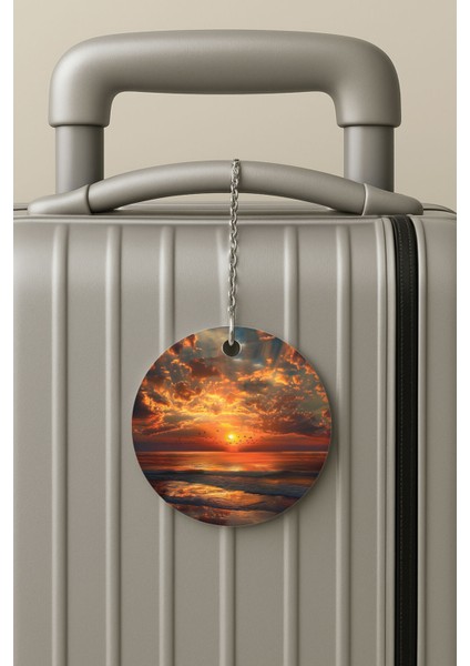 Pleksi Zincirli Bavul Etiketi Seyahat Tatil Için Tasarım Valiz Etiketi Gökyüzünün Eşizliği