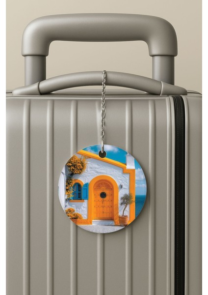 Pleksi Zincirli Bavul Etiketi Seyahat Tatil Için Tasarım Valiz Etiketi Sakin Hayat