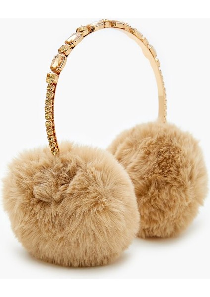 Peluş Taş Detaylı Kulaklık