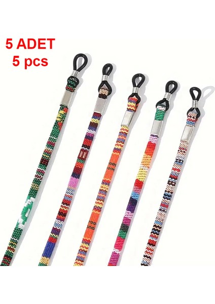 Bohem Desenli 5 Adet Renkli Gözlük Kordonu Seti 70 cm – Gözlük Askı Ipi, Tatil ve Günlük Kullanım Için fiyatları